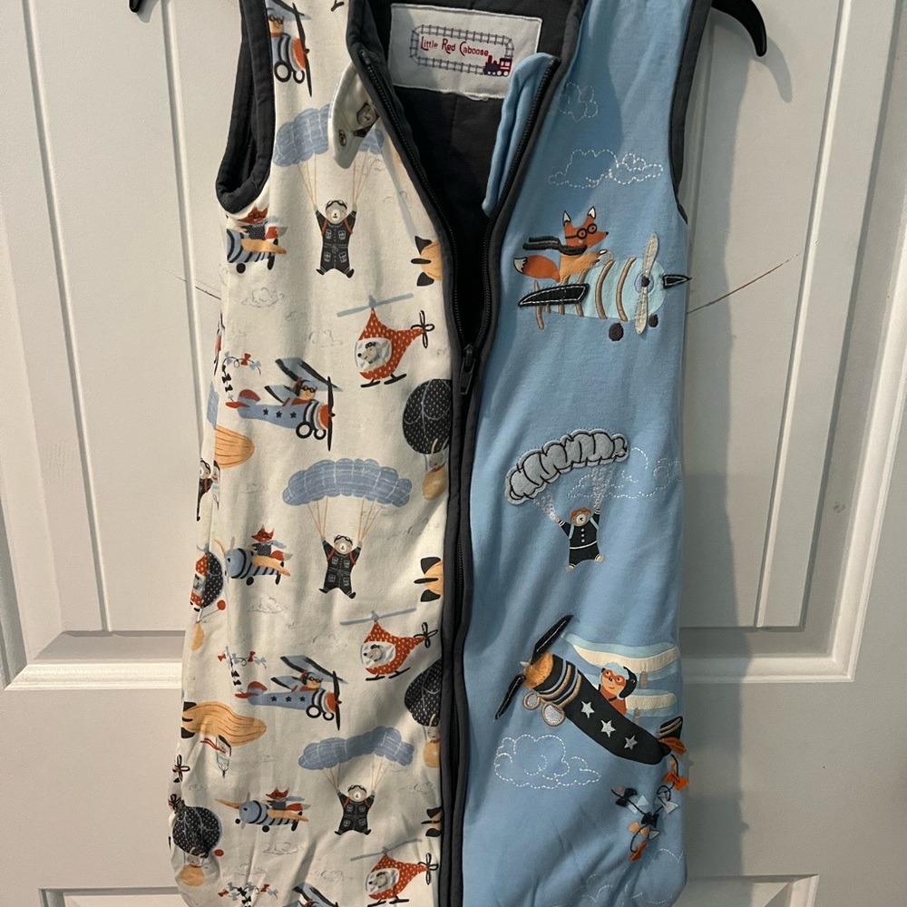 Adorable Kids Sleep Sack with Airplane and Fox Design